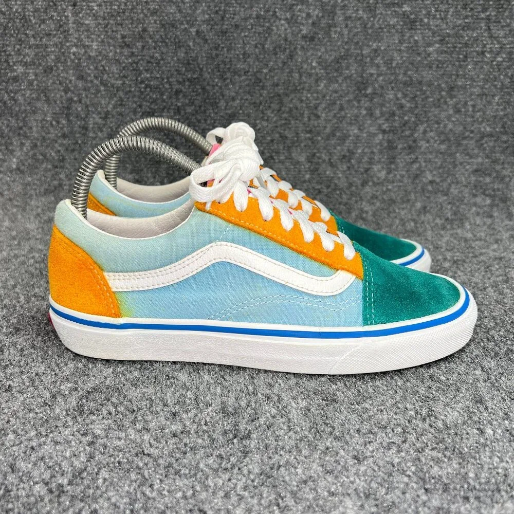Vans Old Skool Shoes Women's 7 Color Block Suede Low Lace Retro Athletic Sneaker